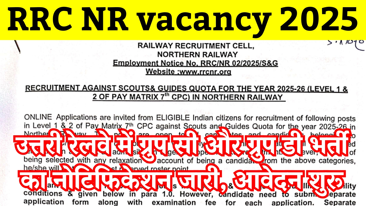 RRC NR vacancy 2025