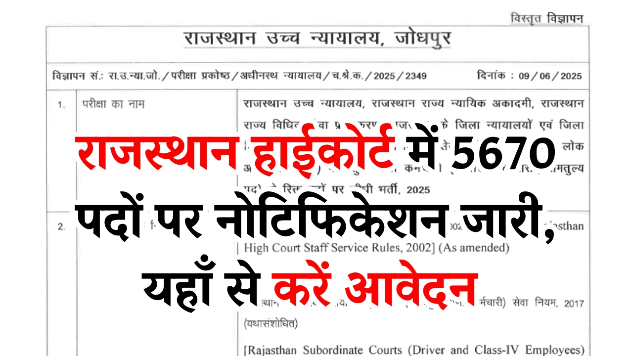 Rajasthan High Court Peon Recruitment 2025